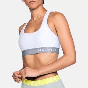 Under Armour Sports Bra White & Gray Small